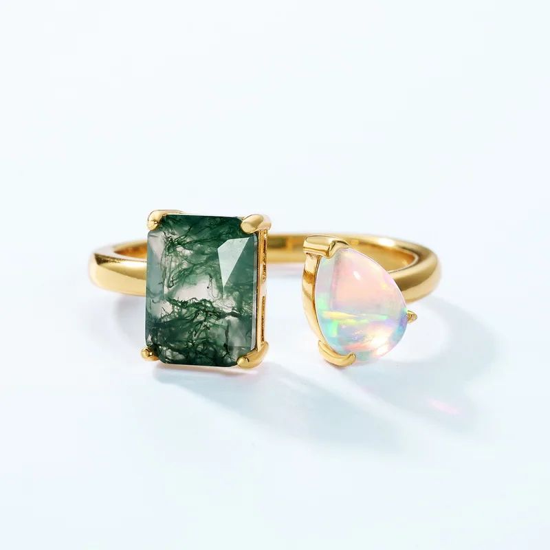 Mystic Balance Ring – Moosachat & Opal