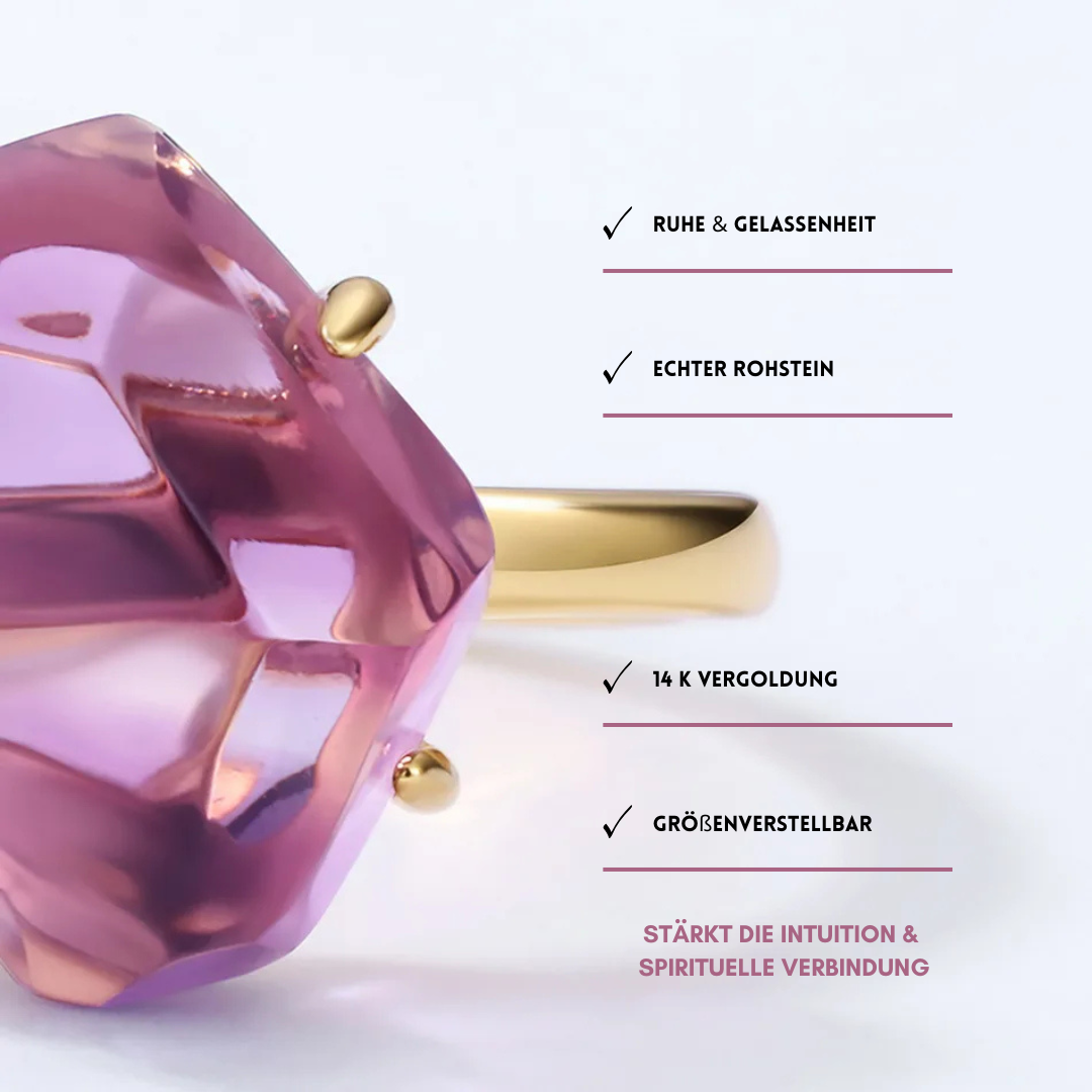 Mystic Aura – Amethyst-Rohsteinring