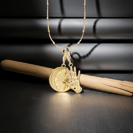 Halskette - Hand, Mond und Stern - YNNOVIA