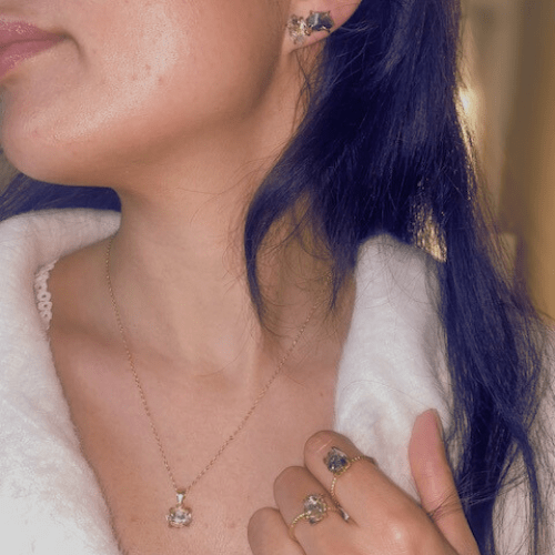 Herkimer Klarheit – Kette aus rohem Herkimer Kristall - YNNOVIA