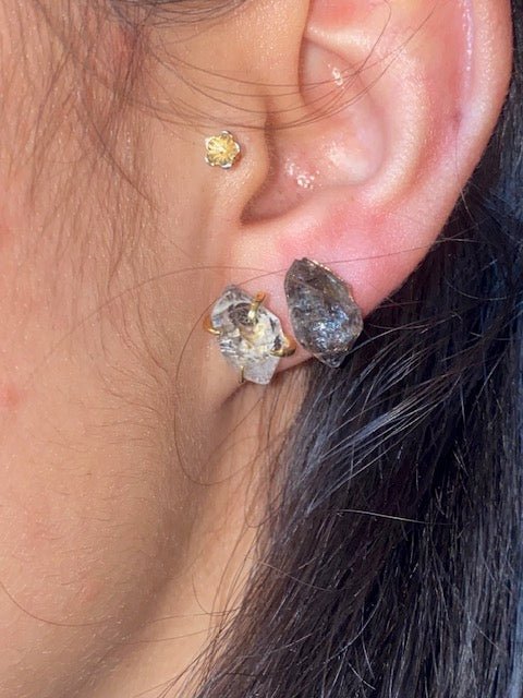 Herkimer Klarheit – Ohrringe aus rohem Herkimer Kristall - YNNOVIA