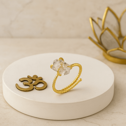 Herkimer Klarheit – Ring aus rohem Herkimer Kristall - YNNOVIA