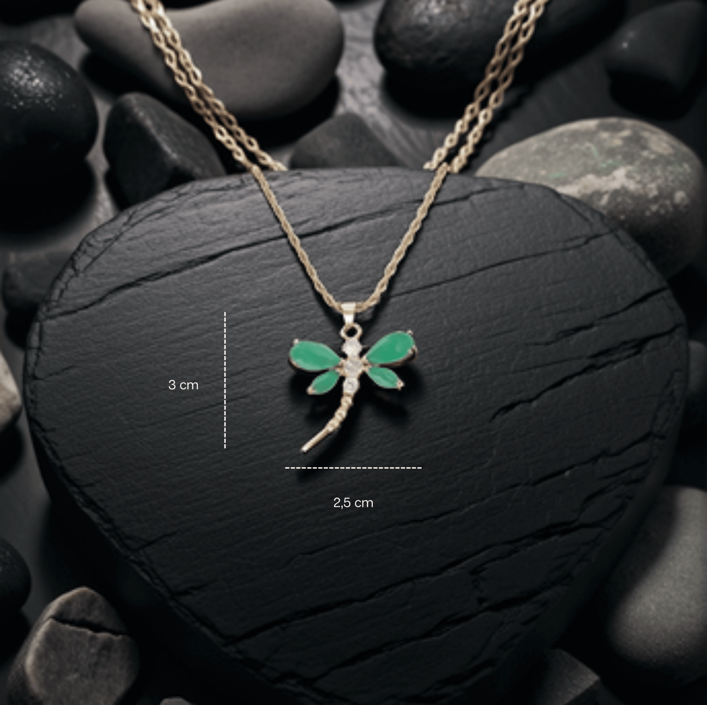 Jade Whisper - Kette mit Jade - Libelle - YNNOVIA