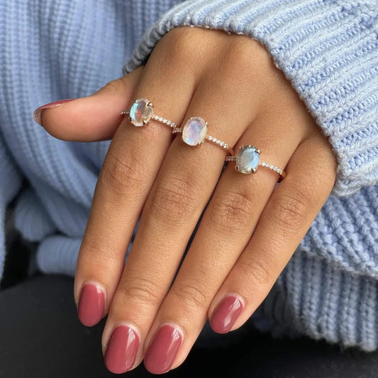 Labradorit Ring - Aurora Mystic - YNNOVIA