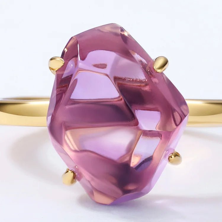 Mystic Aura – Amethyst - Rohsteinring - YNNOVIA
