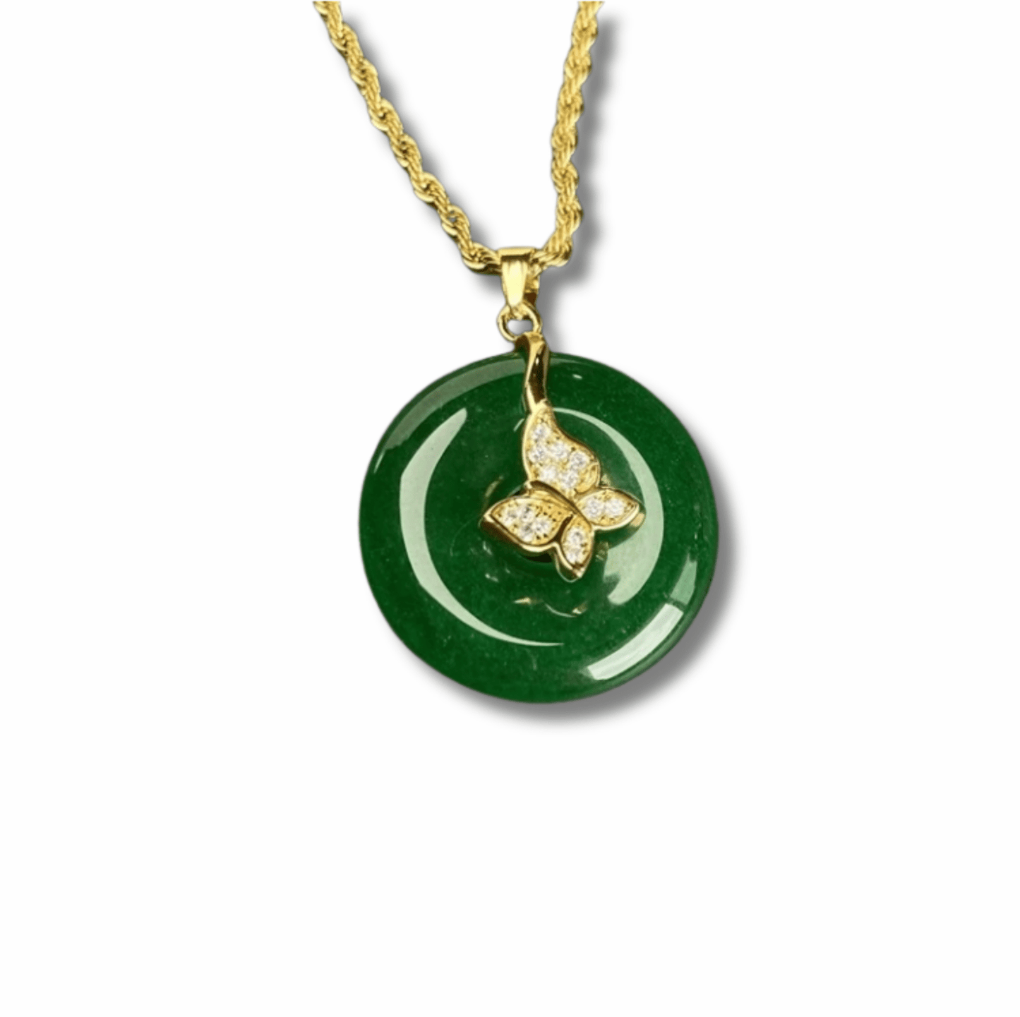 Mystic Bloom - Kette mit Jade - Scheibe - YNNOVIA