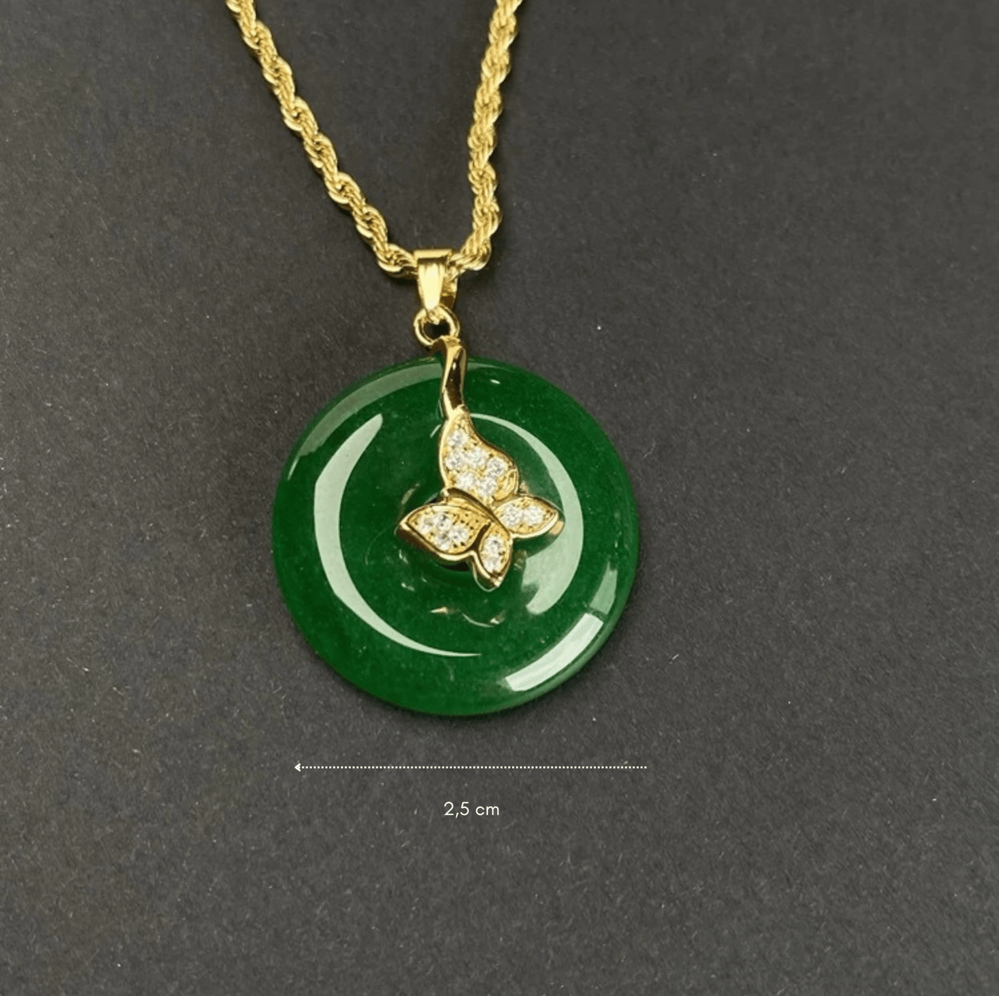 Mystic Bloom - Kette mit Jade - Scheibe - YNNOVIA