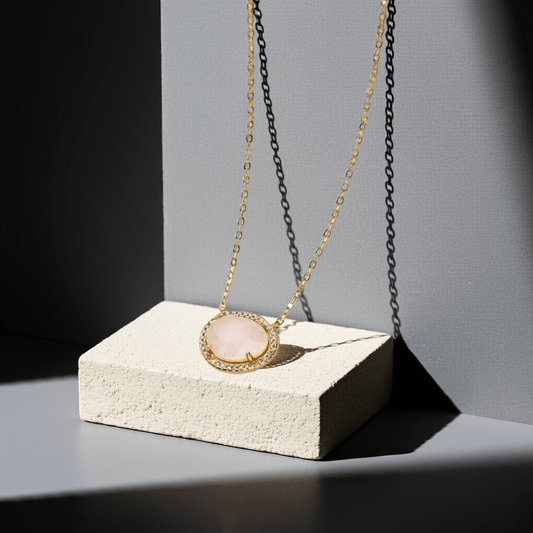 Rosenquarzkette - Cuore Rosa - YNNOVIA