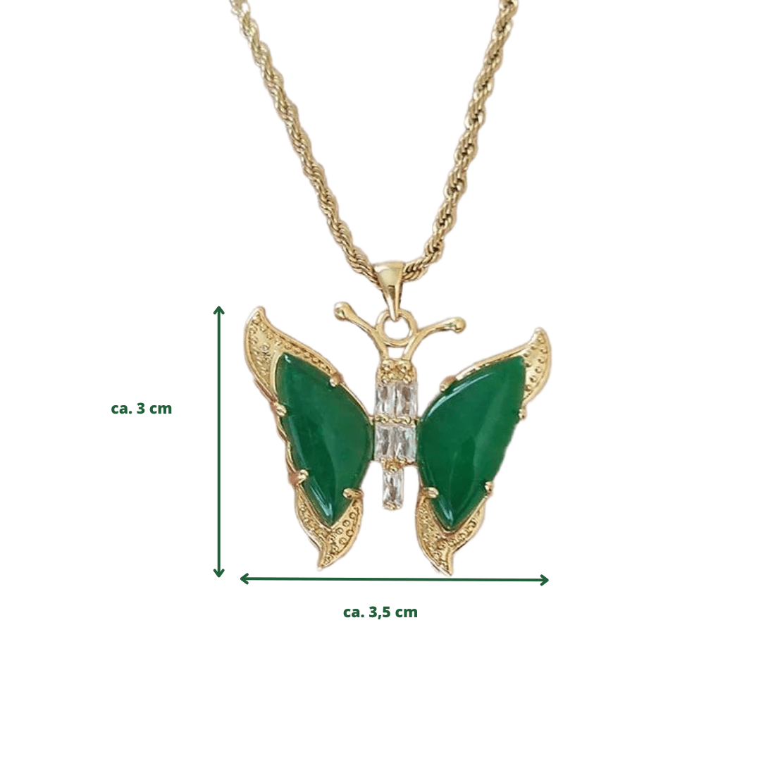 Verdant Spirit - Kette mit Jadeschmetterling - YNNOVIA