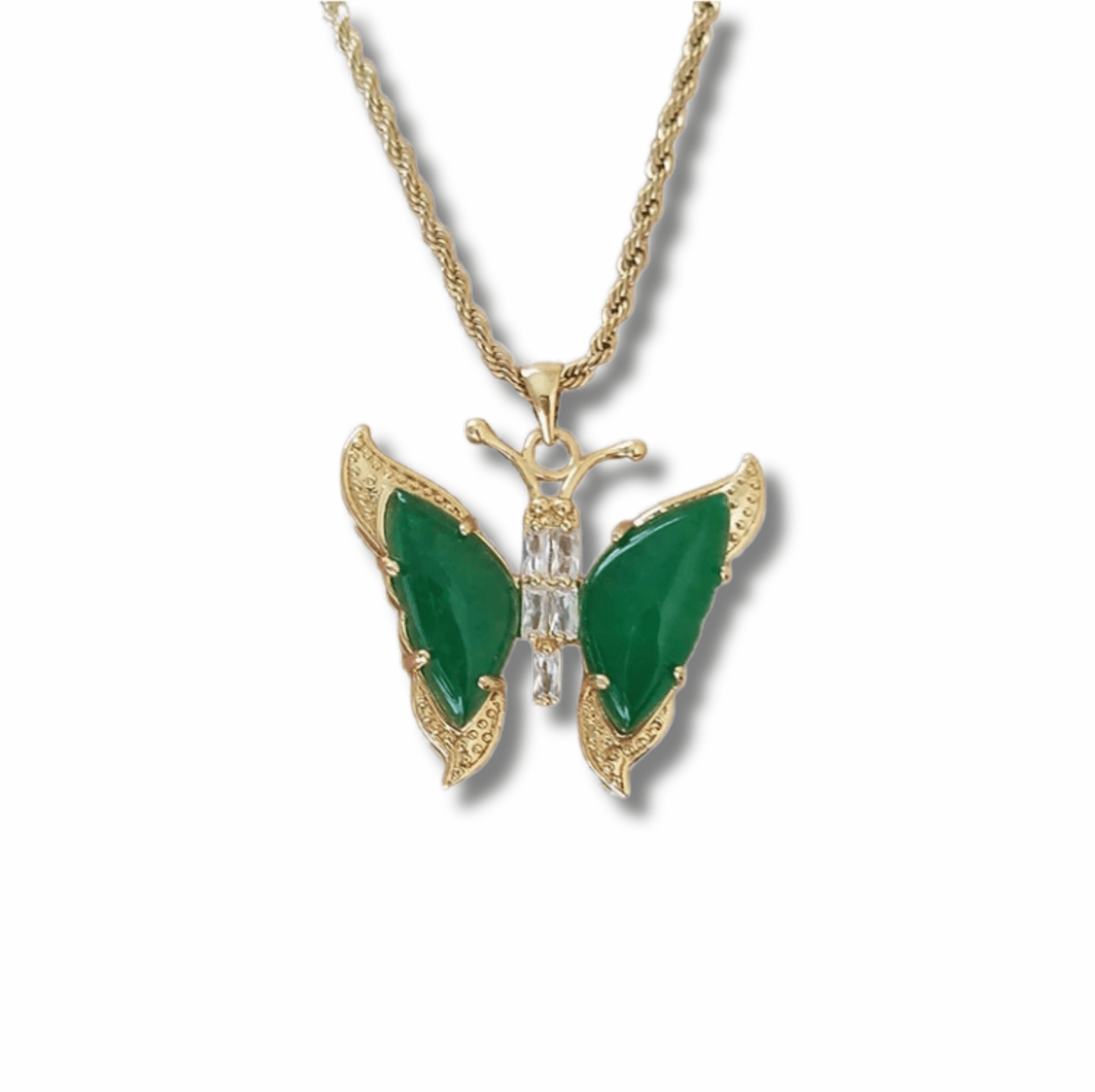 Verdant Spirit - Kette mit Jade - Schmetterling - YNNOVIA