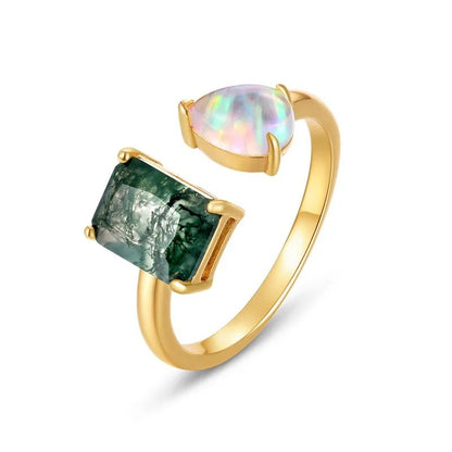 Mystic Balance Ring – Moosachat & Opal