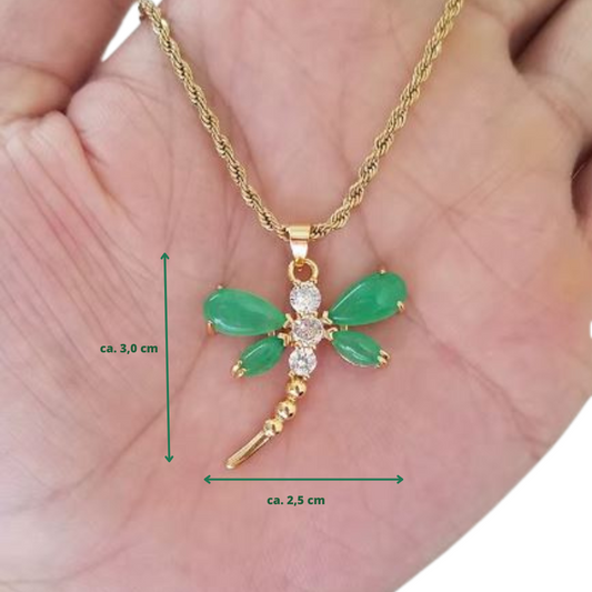 Jade Whisper - Kette mit Jade-Libelle