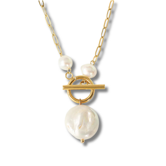 Pearl Grace - Kette mit Süßwasserperle & T-Bar-Verschluss