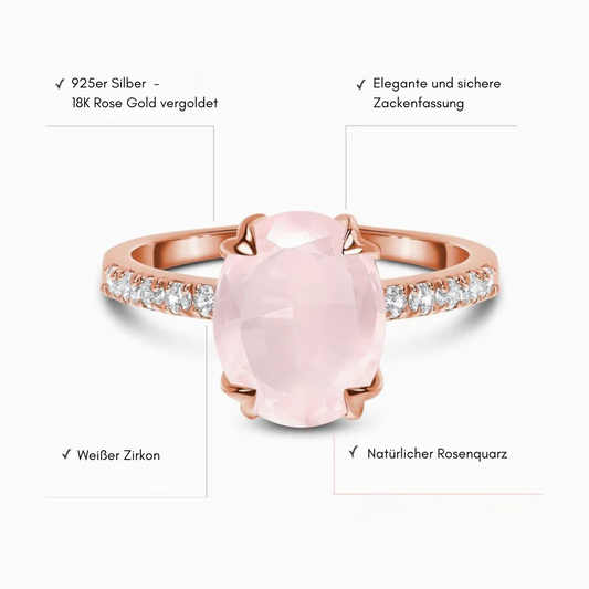 Rosenquarz Ring - Aurora Rose