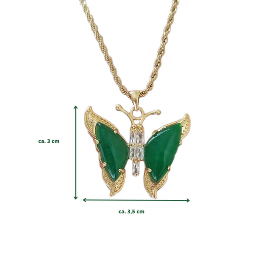 Verdant Spirit - Kette mit Jade-Schmetterling