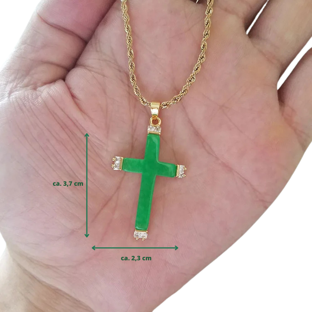 Green Guardian - Kette mit Jade-Kreuz