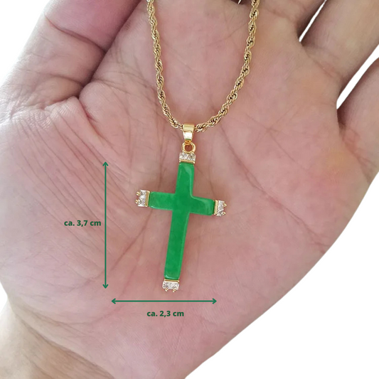 Green Guardian - Kette mit Jade-Kreuz