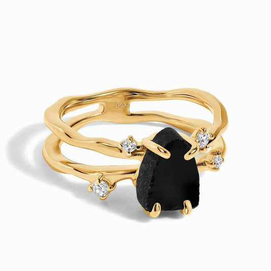 Shadow Spark - Obsidian Ring