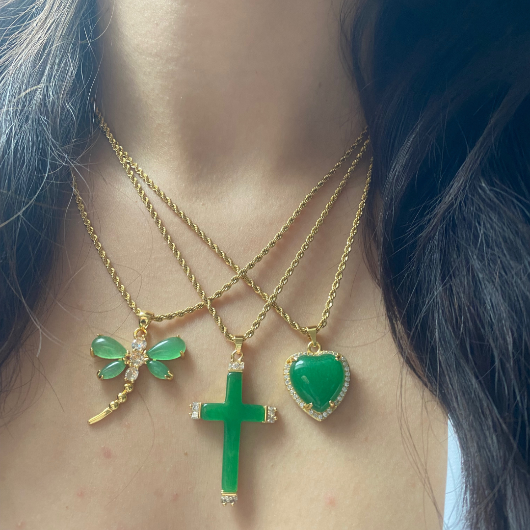 Jade Whisper - Kette mit Jade-Libelle