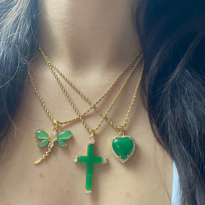 Jade Whisper - Kette mit Jade-Libelle