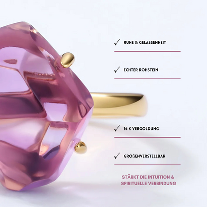 Mystic Aura – Amethyst-Rohsteinring