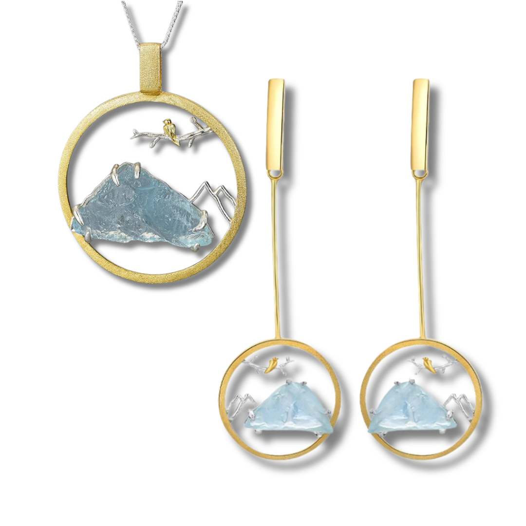 Alpenglanz – Schmuckset mit Aquamarin