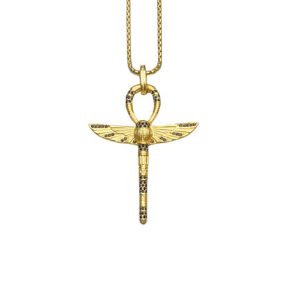 Ankh - Kreuz mit Skarabäus - Kette - YNNOVIA