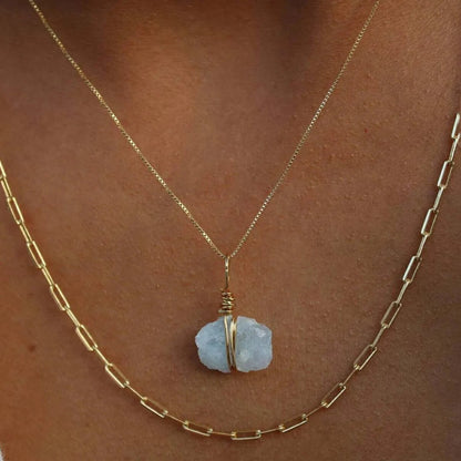 Go & Glow Kette | Edelstahl & Edelstein | Geburtsstein - YNNOVIA