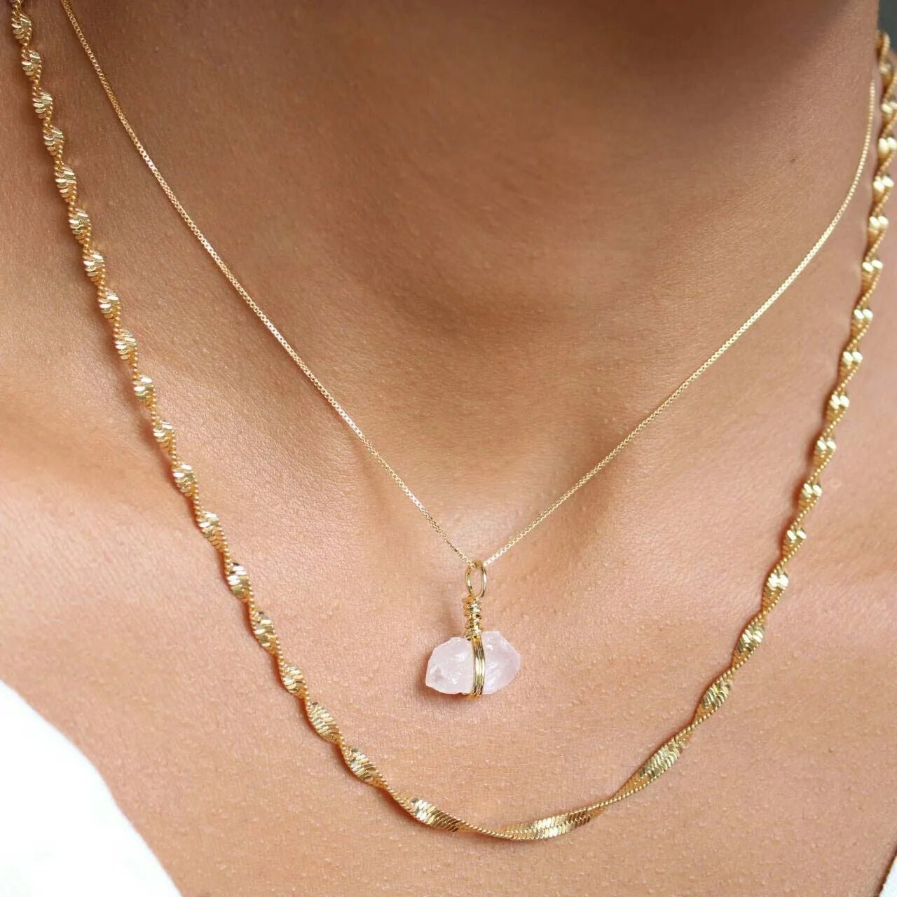 Go & Glow Kette | Edelstahl & Edelstein | Geburtsstein - YNNOVIA