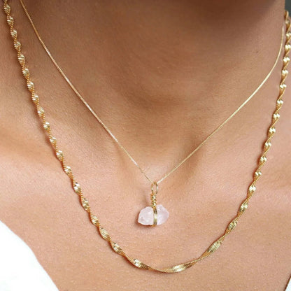 Go & Glow Kette | Edelstahl & Edelstein | Geburtsstein - YNNOVIA