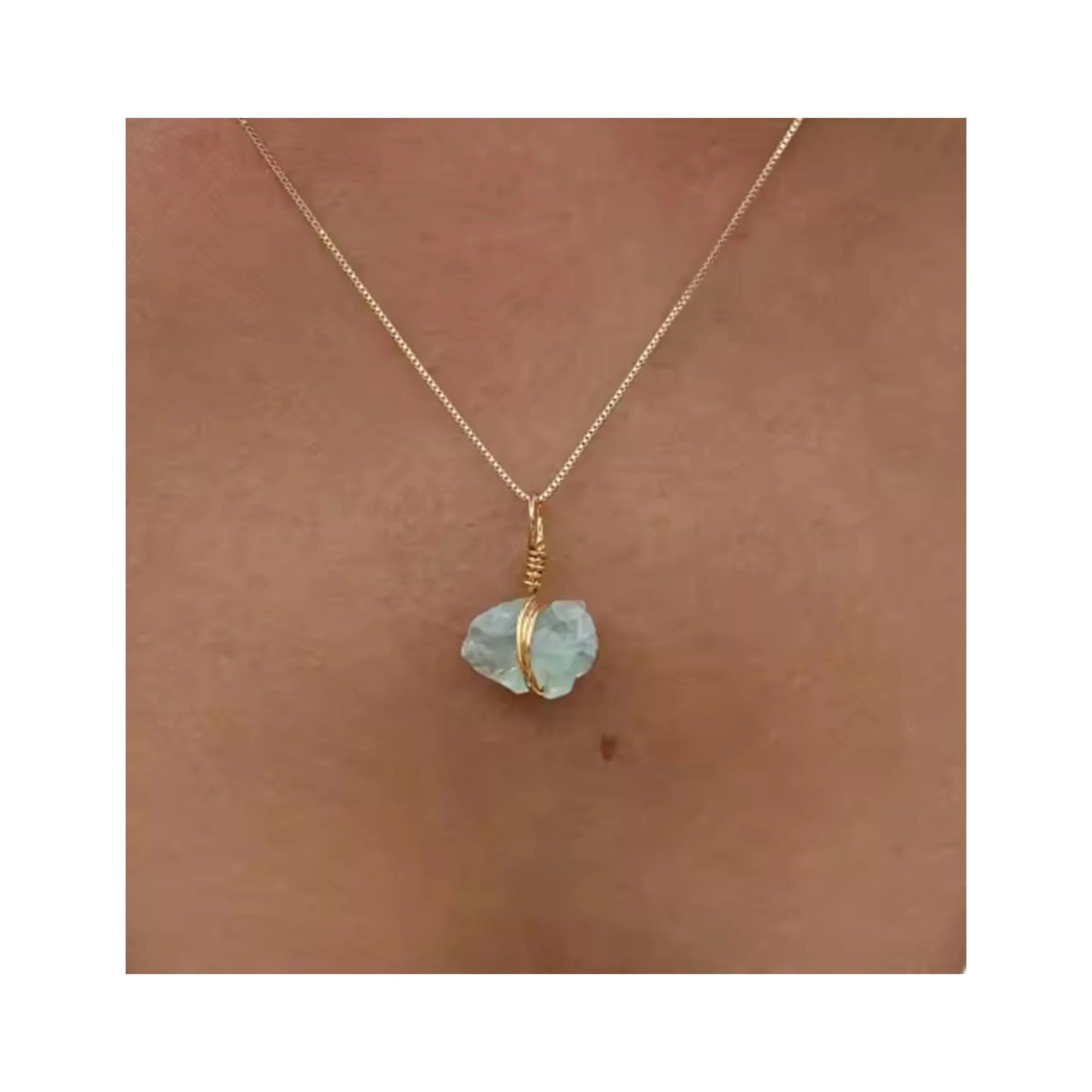 Go & Glow Kette | Edelstahl & Edelstein | Geburtsstein - YNNOVIA