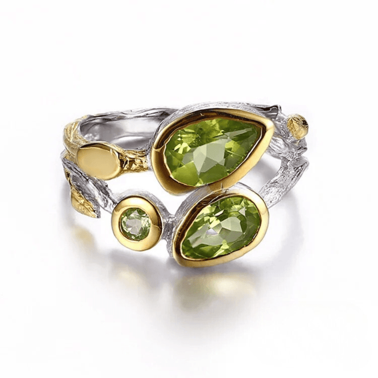 Green Flame - Ring mit Periot - YNNOVIA