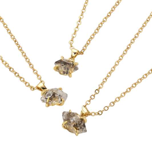 Herkimer Klarheit – Kette aus rohem Herkimer Kristall - YNNOVIA