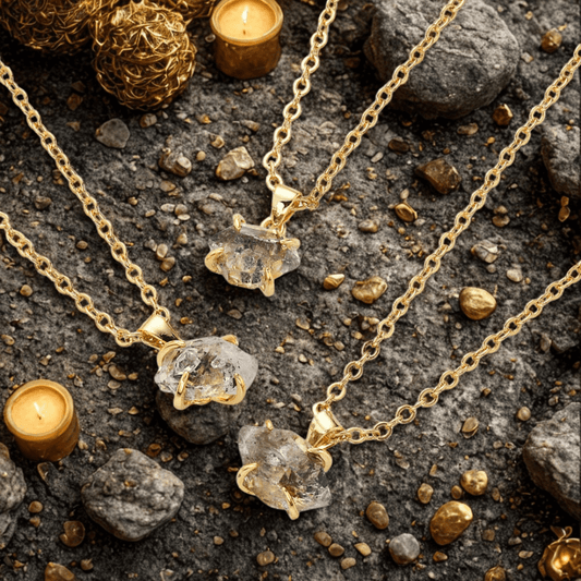 Herkimer Klarheit – Kette aus rohem Herkimer Kristall - YNNOVIA