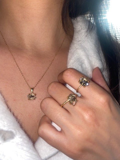 Herkimer Klarheit – Ring aus rohem Herkimer Kristall - YNNOVIA