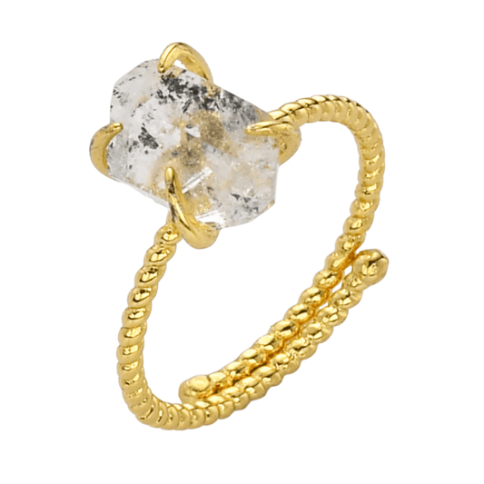 Herkimer Klarheit – Ring aus rohem Herkimer Kristall - YNNOVIA