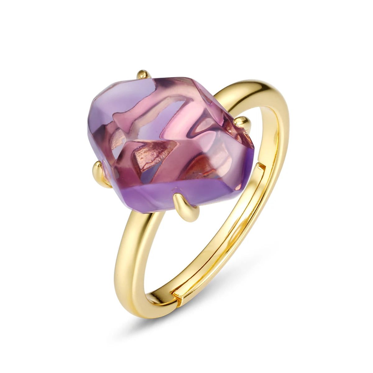 Mystic Aura – Amethyst-Rohsteinring