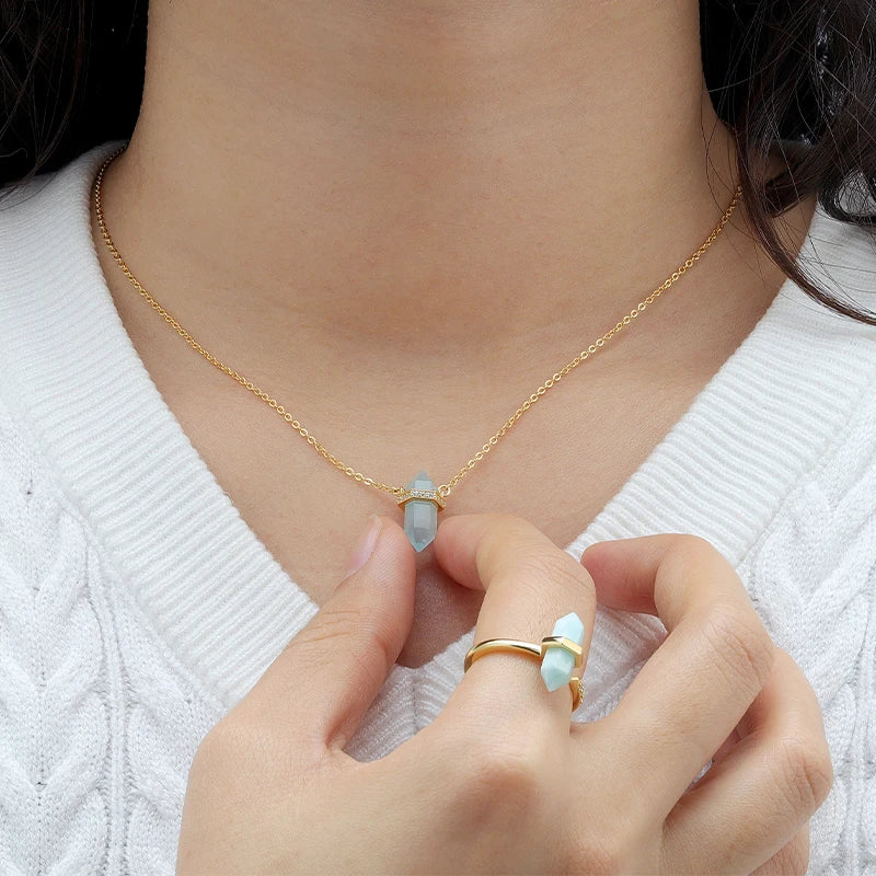 Aquamarine necklace - Celestial Harmony