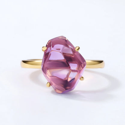 Mystic Aura – Amethyst-Rohsteinring