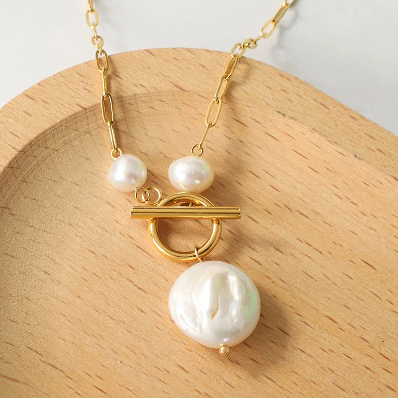 Pearl Grace - Kette mit Süßwasserperle & T-Bar-Verschluss