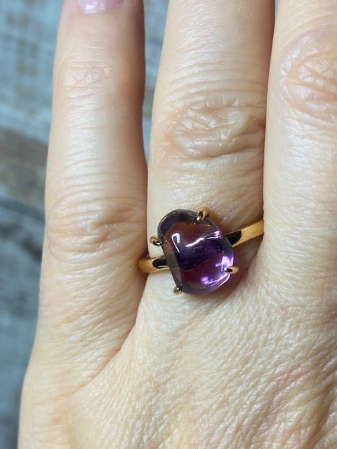Mystic Aura – Amethyst - Rohsteinring - YNNOVIA