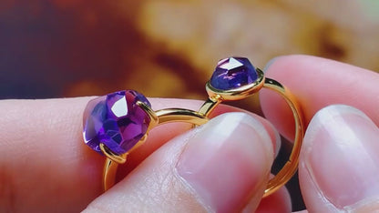 Mystic Aura – Amethyst-Rohsteinring