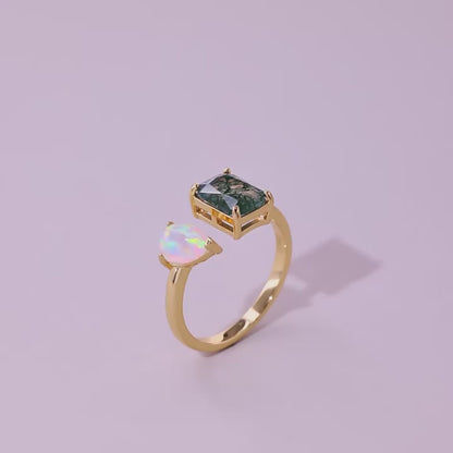 Mystic Balance Ring – Moosachat & Opal