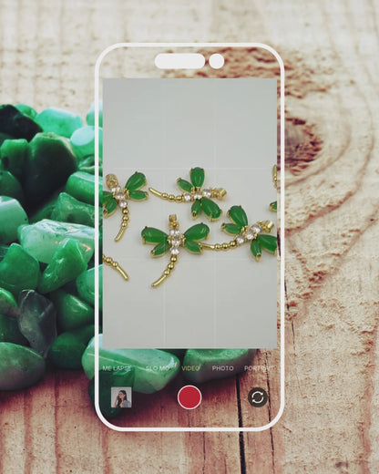 Jade Whisper - Kette mit Jade-Libelle