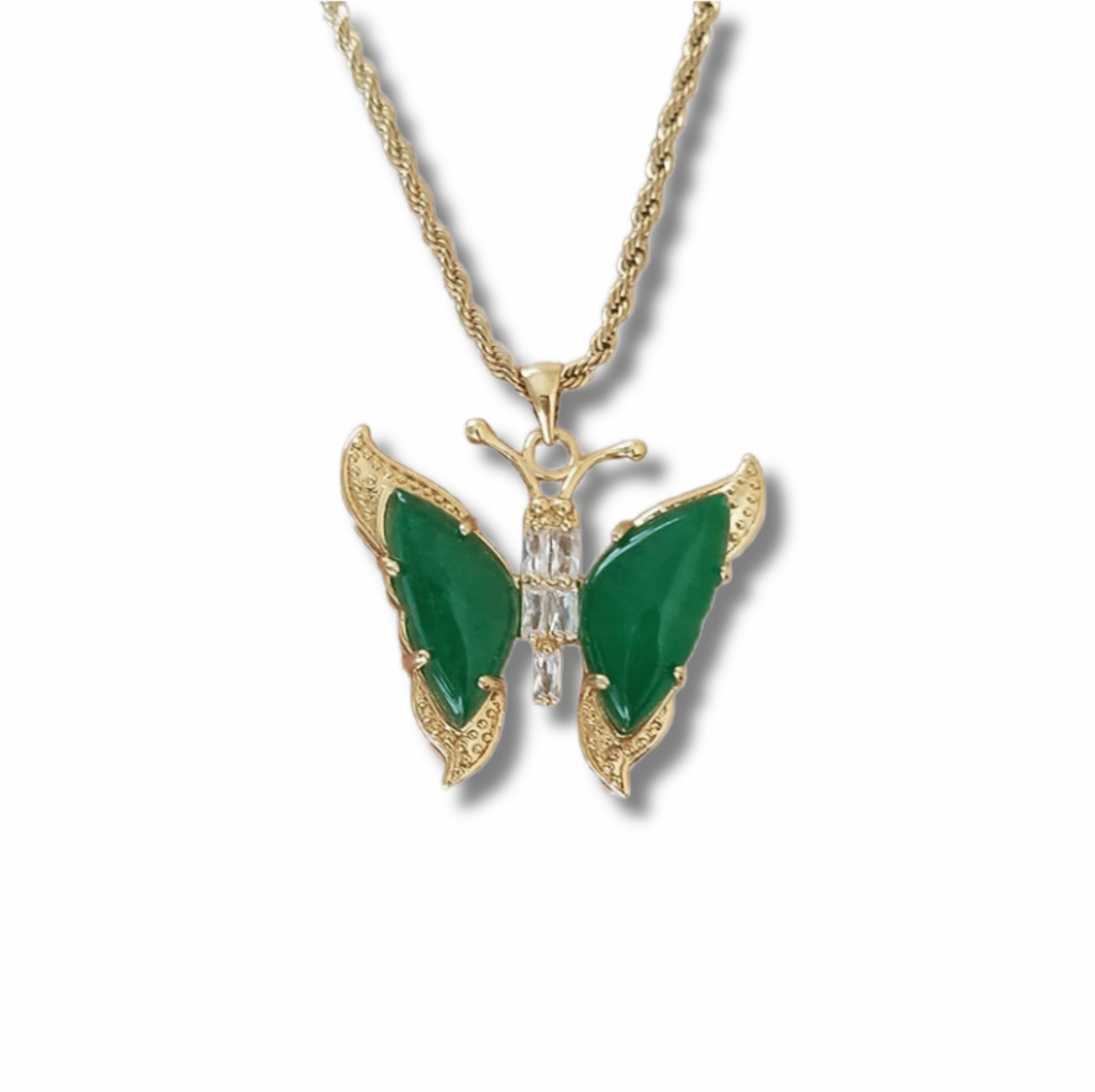 Verdant Spirit - Kette mit Jade - Schmetterling - YNNOVIA